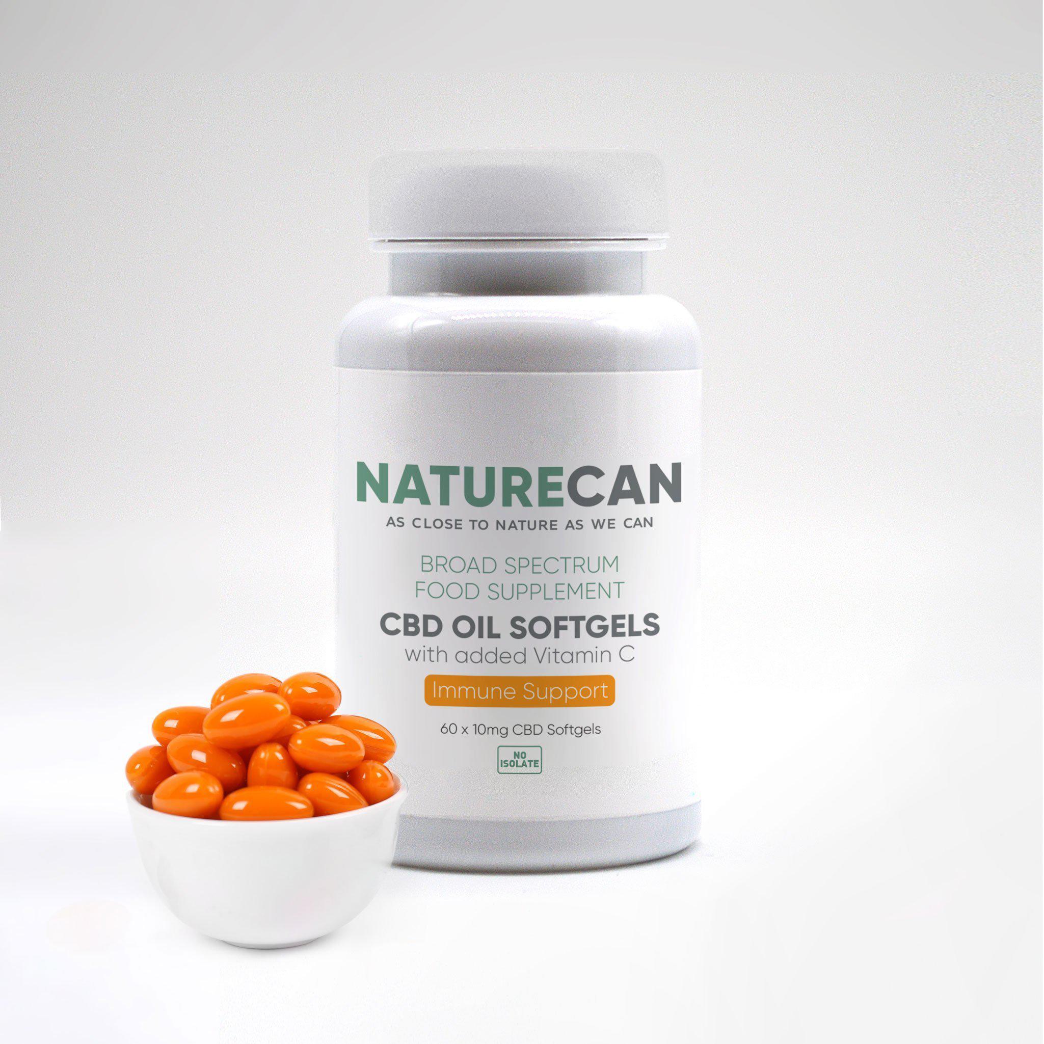 60 CBD softgels with added vitamin C